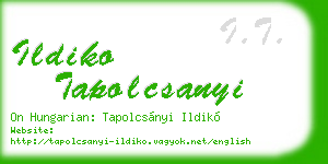 ildiko tapolcsanyi business card
