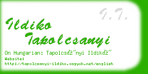 ildiko tapolcsanyi business card